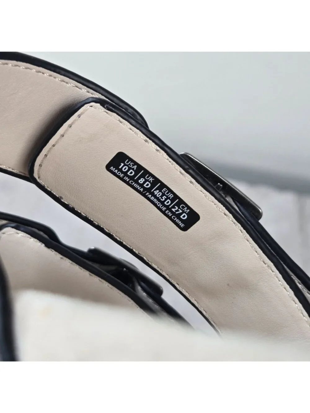 Spenco Orthopedic Slides Sz 10 Black Leather Slip On Comfort Summer Flat Sandals